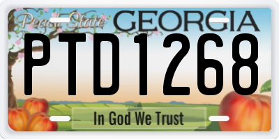 GA license plate PTD1268