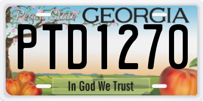 GA license plate PTD1270
