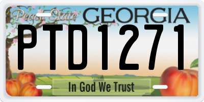 GA license plate PTD1271