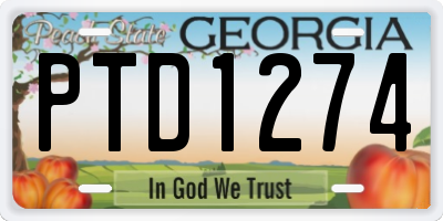 GA license plate PTD1274