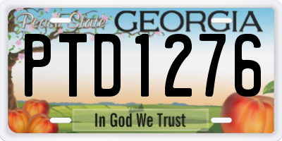 GA license plate PTD1276