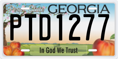 GA license plate PTD1277