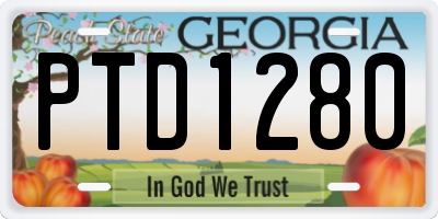 GA license plate PTD1280