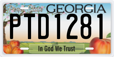 GA license plate PTD1281
