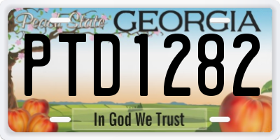 GA license plate PTD1282