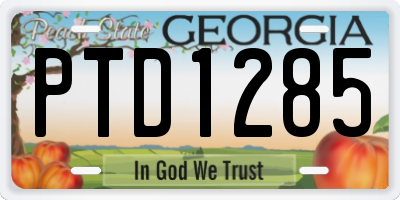 GA license plate PTD1285