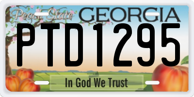 GA license plate PTD1295