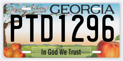 GA license plate PTD1296