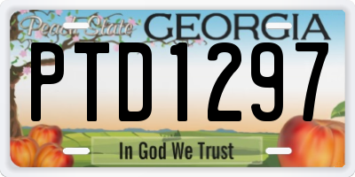 GA license plate PTD1297