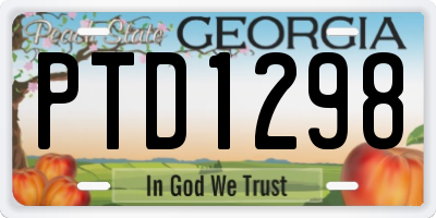 GA license plate PTD1298
