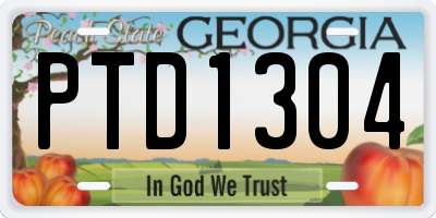 GA license plate PTD1304