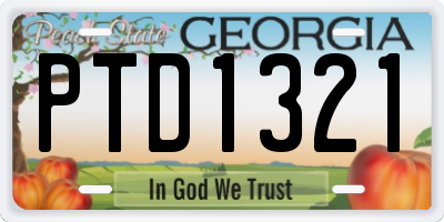 GA license plate PTD1321