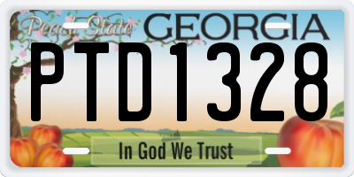 GA license plate PTD1328