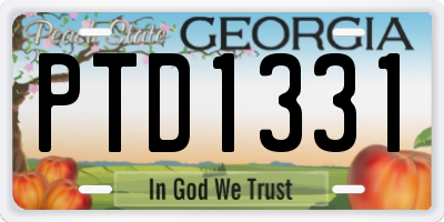 GA license plate PTD1331