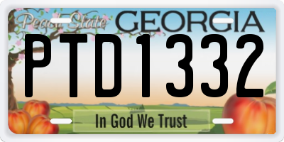 GA license plate PTD1332