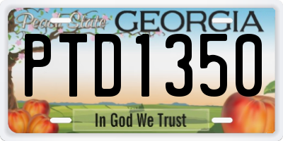 GA license plate PTD1350