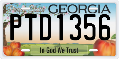 GA license plate PTD1356