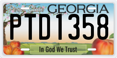 GA license plate PTD1358