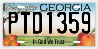 GA license plate PTD1359