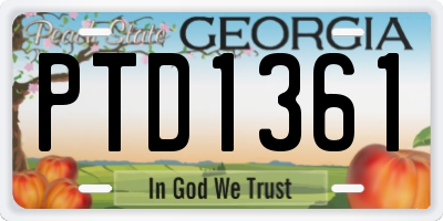 GA license plate PTD1361