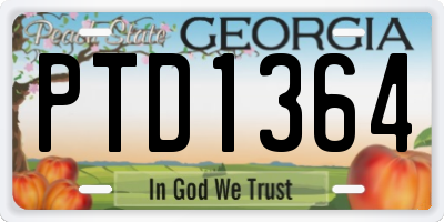 GA license plate PTD1364