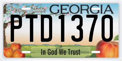 GA license plate PTD1370