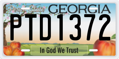 GA license plate PTD1372