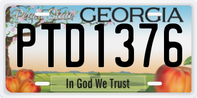 GA license plate PTD1376