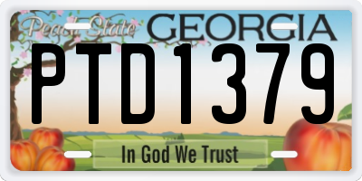 GA license plate PTD1379