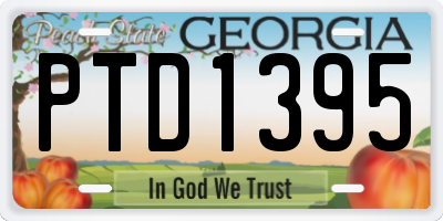 GA license plate PTD1395