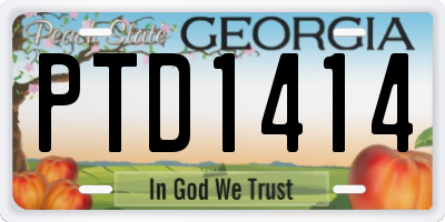 GA license plate PTD1414