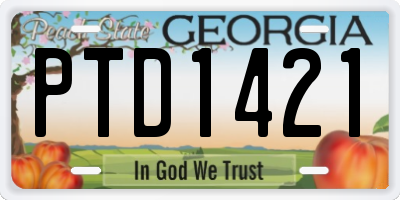 GA license plate PTD1421