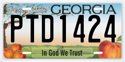 GA license plate PTD1424