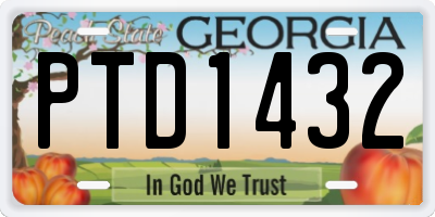 GA license plate PTD1432