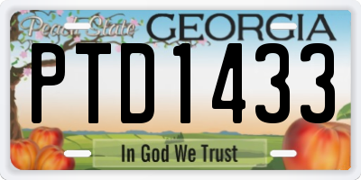 GA license plate PTD1433