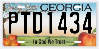 GA license plate PTD1434