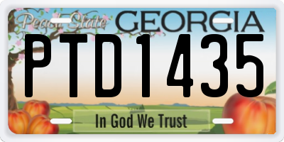 GA license plate PTD1435