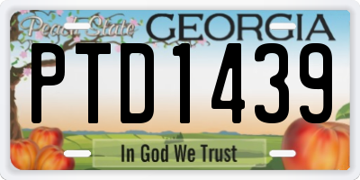 GA license plate PTD1439