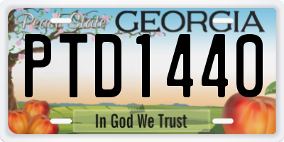 GA license plate PTD1440