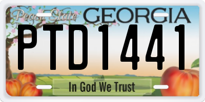 GA license plate PTD1441