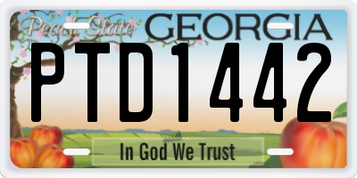 GA license plate PTD1442
