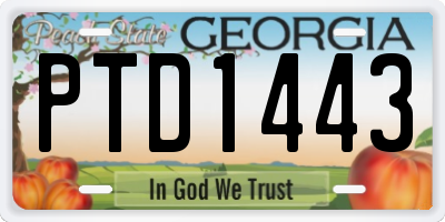 GA license plate PTD1443