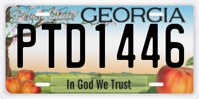 GA license plate PTD1446