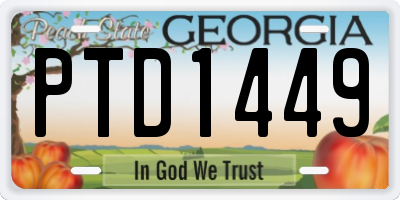 GA license plate PTD1449