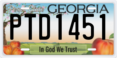 GA license plate PTD1451