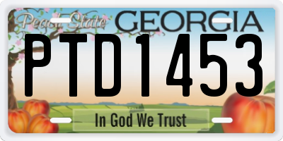 GA license plate PTD1453
