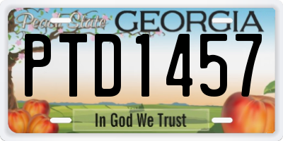 GA license plate PTD1457