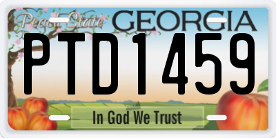 GA license plate PTD1459