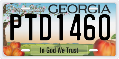 GA license plate PTD1460