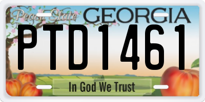 GA license plate PTD1461